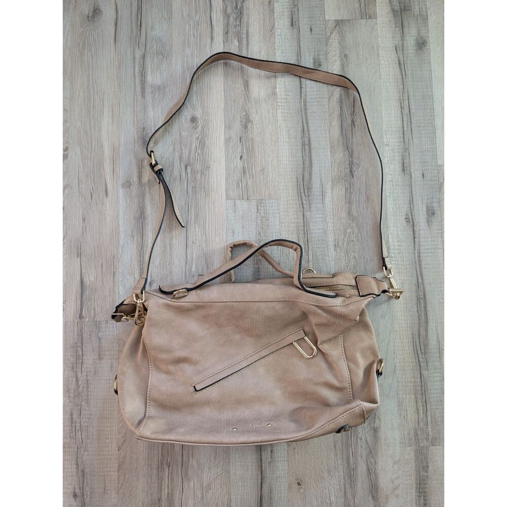 Urban Originals Tan Brown Vegan Leather Satchel Tote Bag (C6)